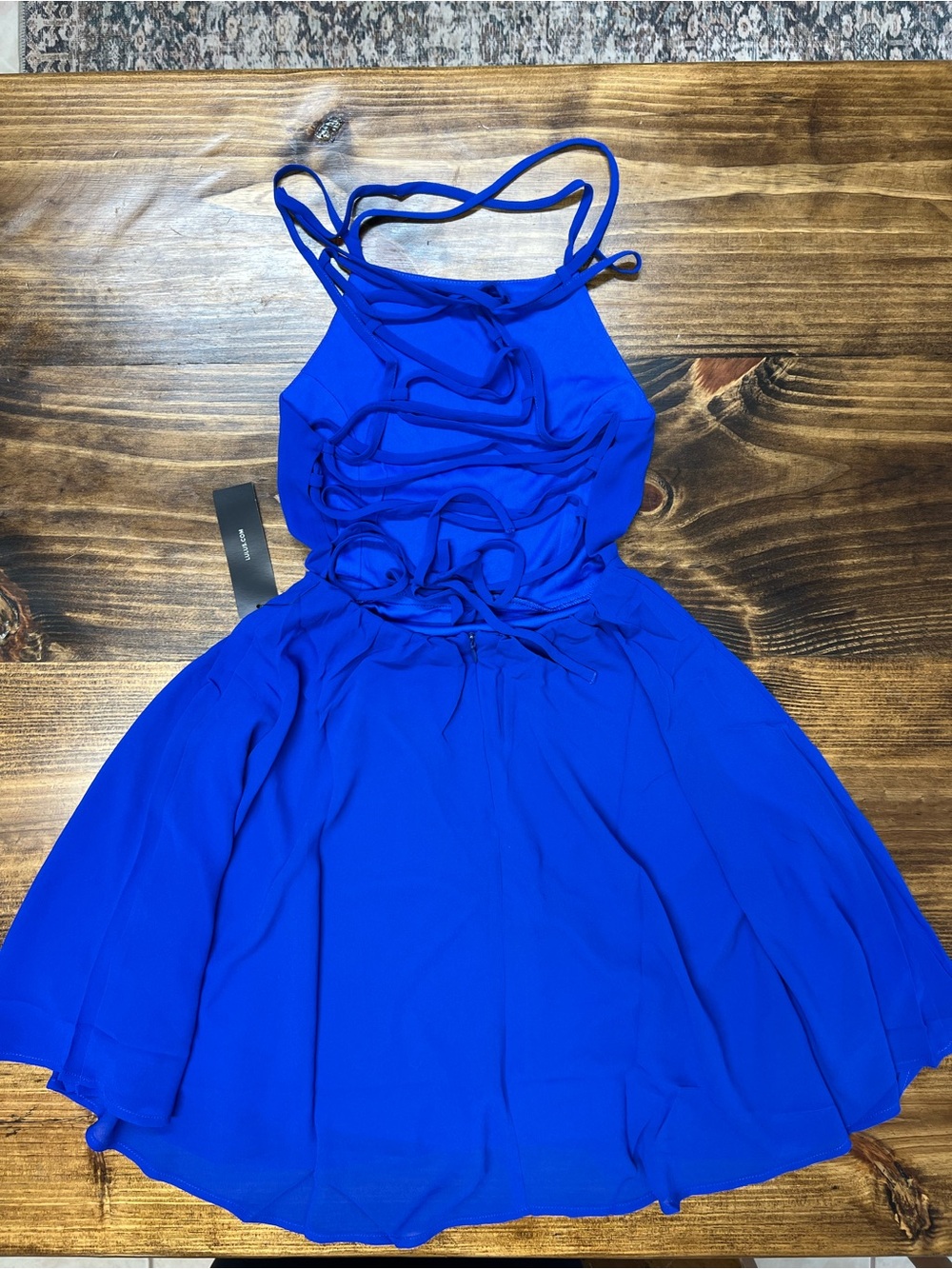 Lulus Good Deeds Royal Blue Lace-Up Dress Size XS NWT Y2K - Picture 11 of 13